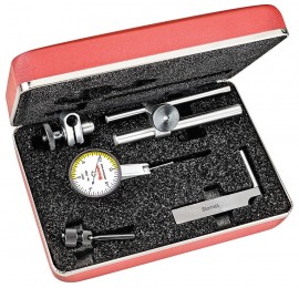 Starrett 709ACZ Dial Test Indicator with dovetail mount and attachments, 0.03" range, 0 to 15 to 0 reading