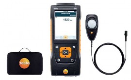 Testo 440 Air Velocity and IAQ Measuring Instrument with Digital Lux Probe, 0 to 100,000 lux
