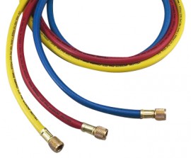 Yellow Jacket 18299 BBA-1200 100 ft Yellow Charging Hose, 3/8 in straight x 3/8 in 45°, PLUS II "B"