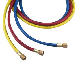 Yellow Jacket 20599 BSA-1200 100 ft Yellow Charging Hose, 1/4 in straight x 1/4 in 45°, PLUS II "B"